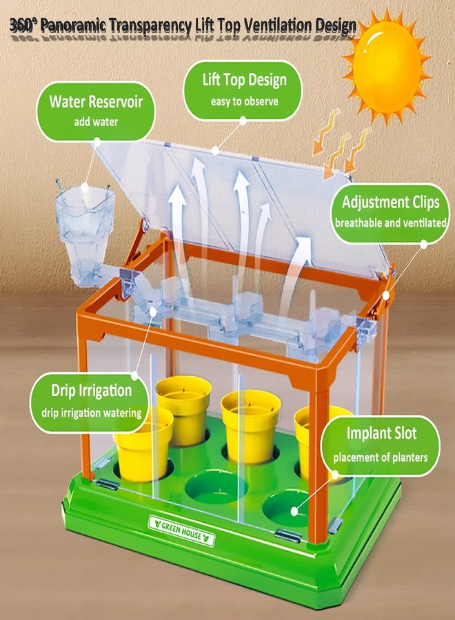 EXBEPE Kids Gardening Kit Greenhouse Growing Terrarium Kit Plant Growing Set Discovery Educational Gardening Gift for Boy & Girl - Image 4